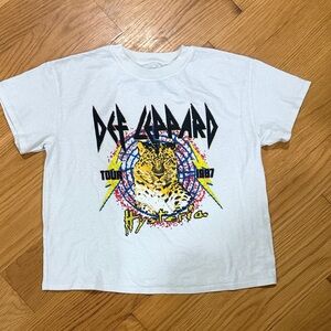 Def Leppard Women's White Graphic Tee